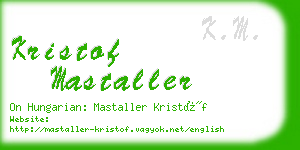 kristof mastaller business card